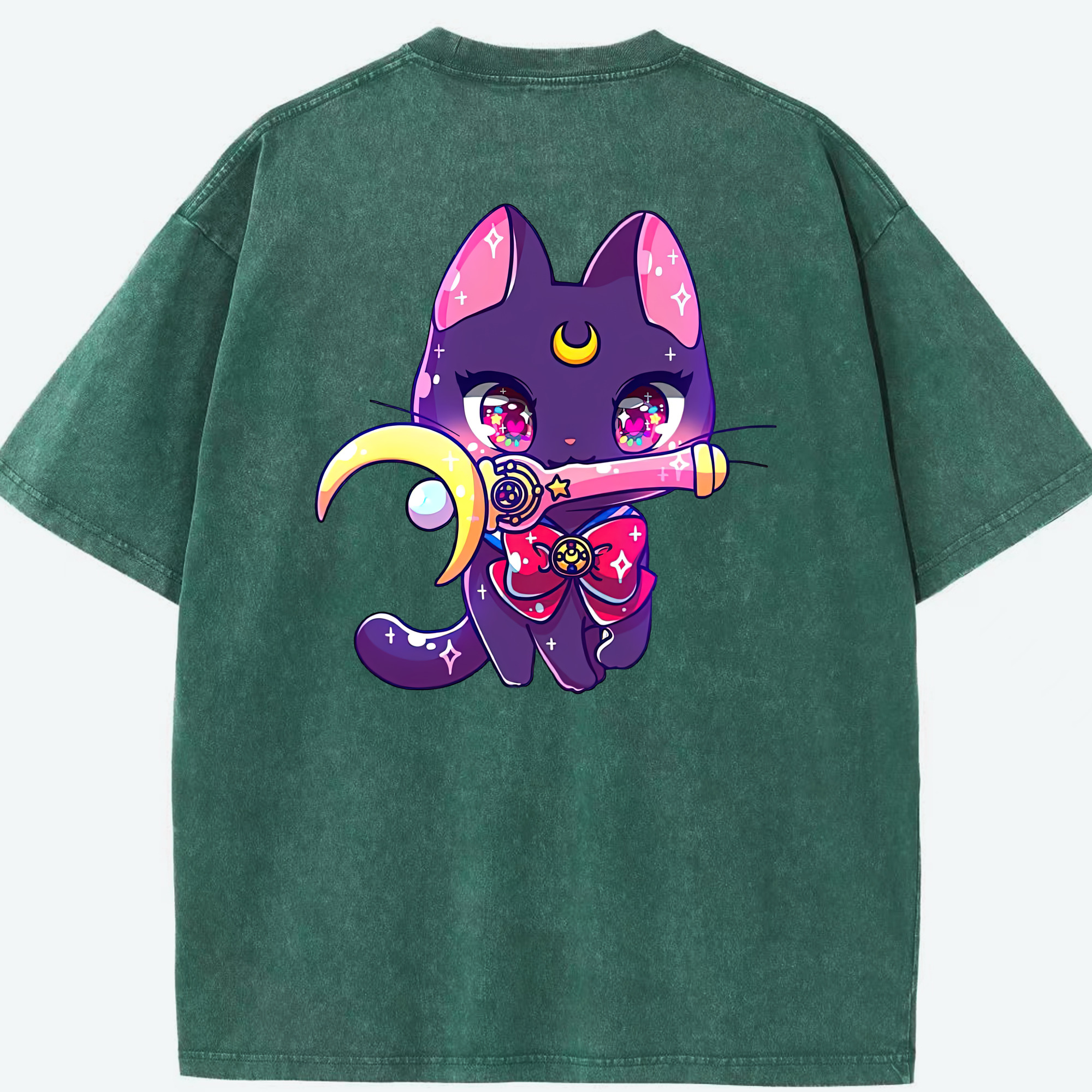 （画像用） 美少女戦士セーラームーン Sailor Moon 綿100% ヴィンテージ風 半袖Tシャツ（背面プリント）
